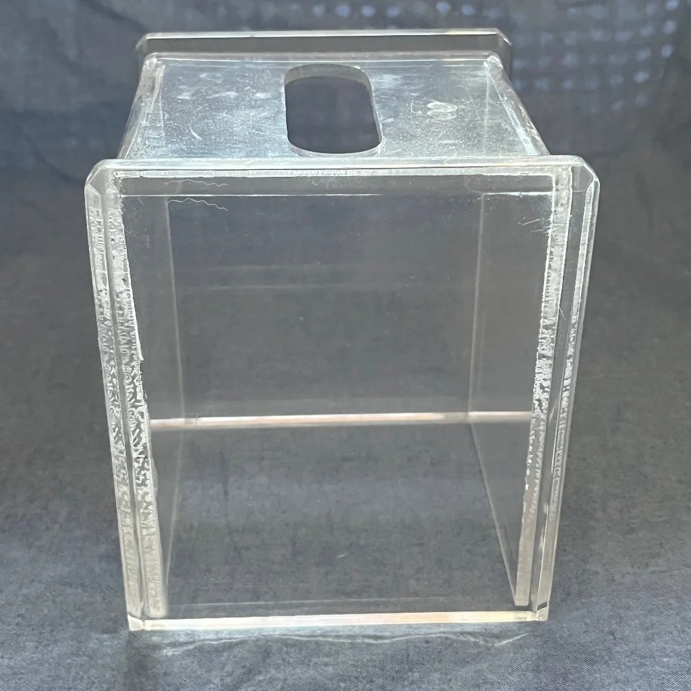 MidCentury Modern ARONIE LUCITE Clear Acrylic Tissue Box Holder Cover MCM Vintag